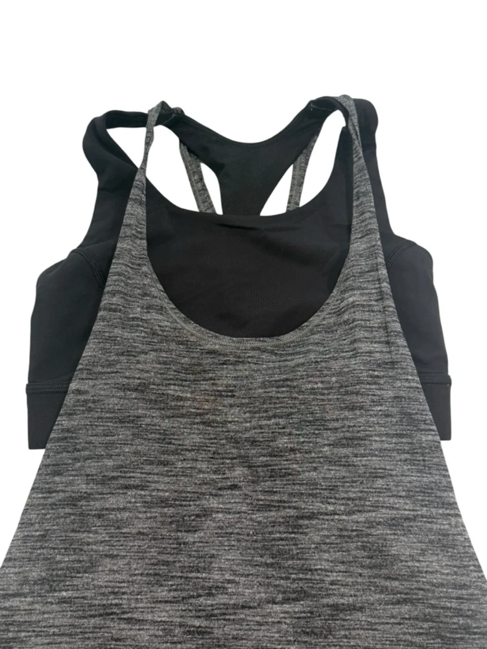 lululemon athletica‎ Black and Heather Gray Racerback Tank with Built-in Bra